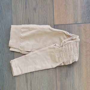 Zenana S/M and L/XL tan legging with ruched knees